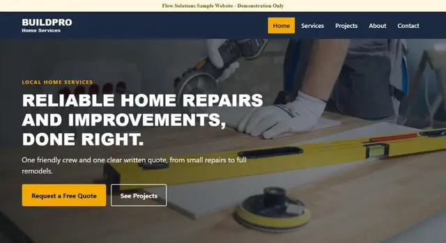 BuildPro sample website for a home-services contractor